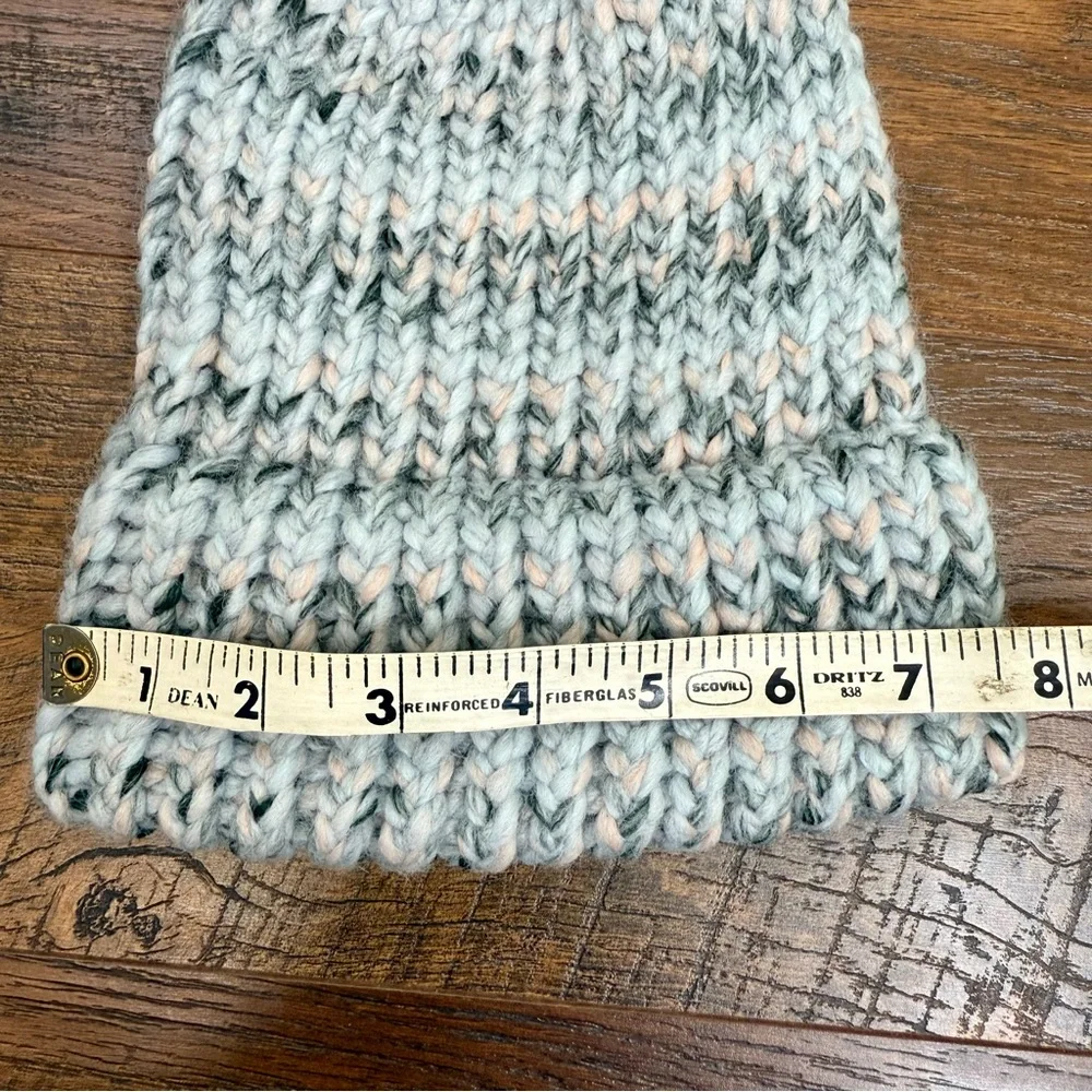 New Handmade Knit Blue/Gray Winter Beanie Hat